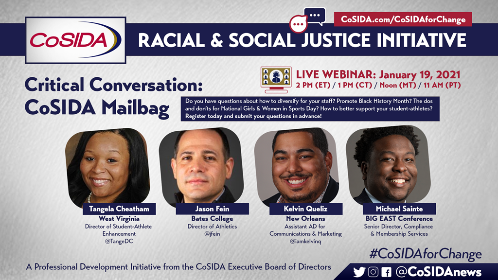 Join Us! Live Webinar – Critical Conversation: CoSIDA Mailbag - Submit Your Questions!